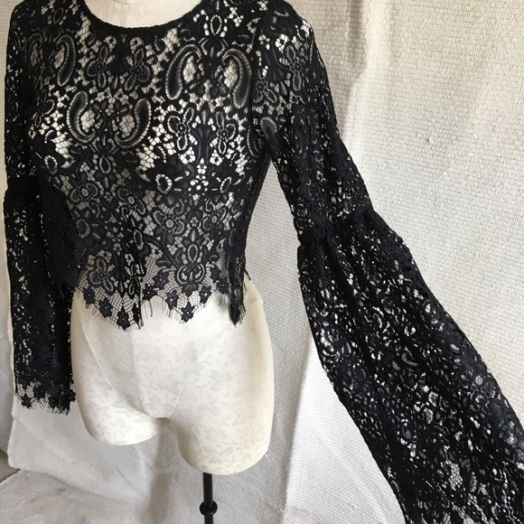 For Love & Lemons !Halloween Queen! Lace Crop Top - Picture 7 of 8